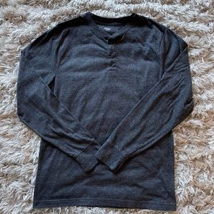 Old Navy Men's Long Sleeve Henley Shirt Size L Dark Gray